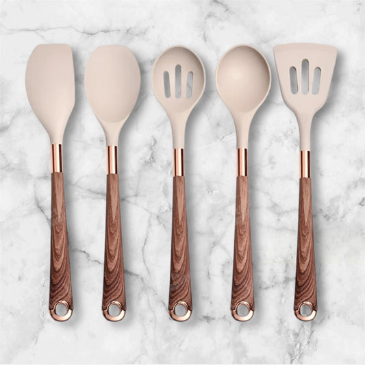 LuxeWood: Silicone Utensil Starter Set